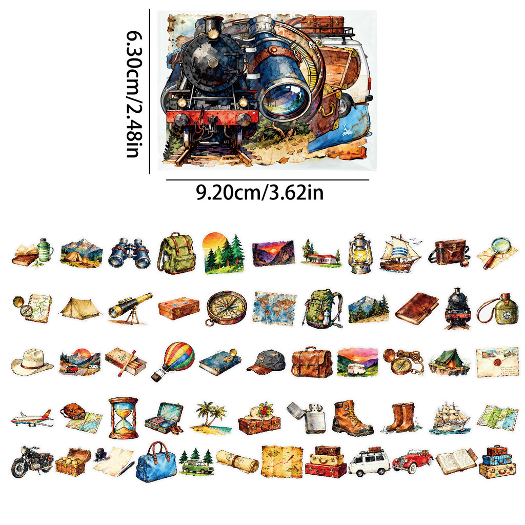 56Pcs Vintage Travel Outdoor P - Outdoor Adventure Stores reseña y precio