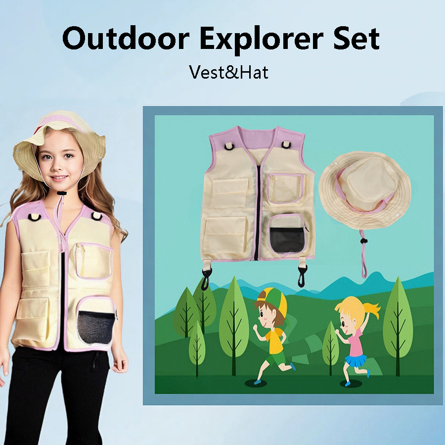 Children Explorer Vest Hat Sui - Outdoor Adventure Activities For Kids reseña y precio