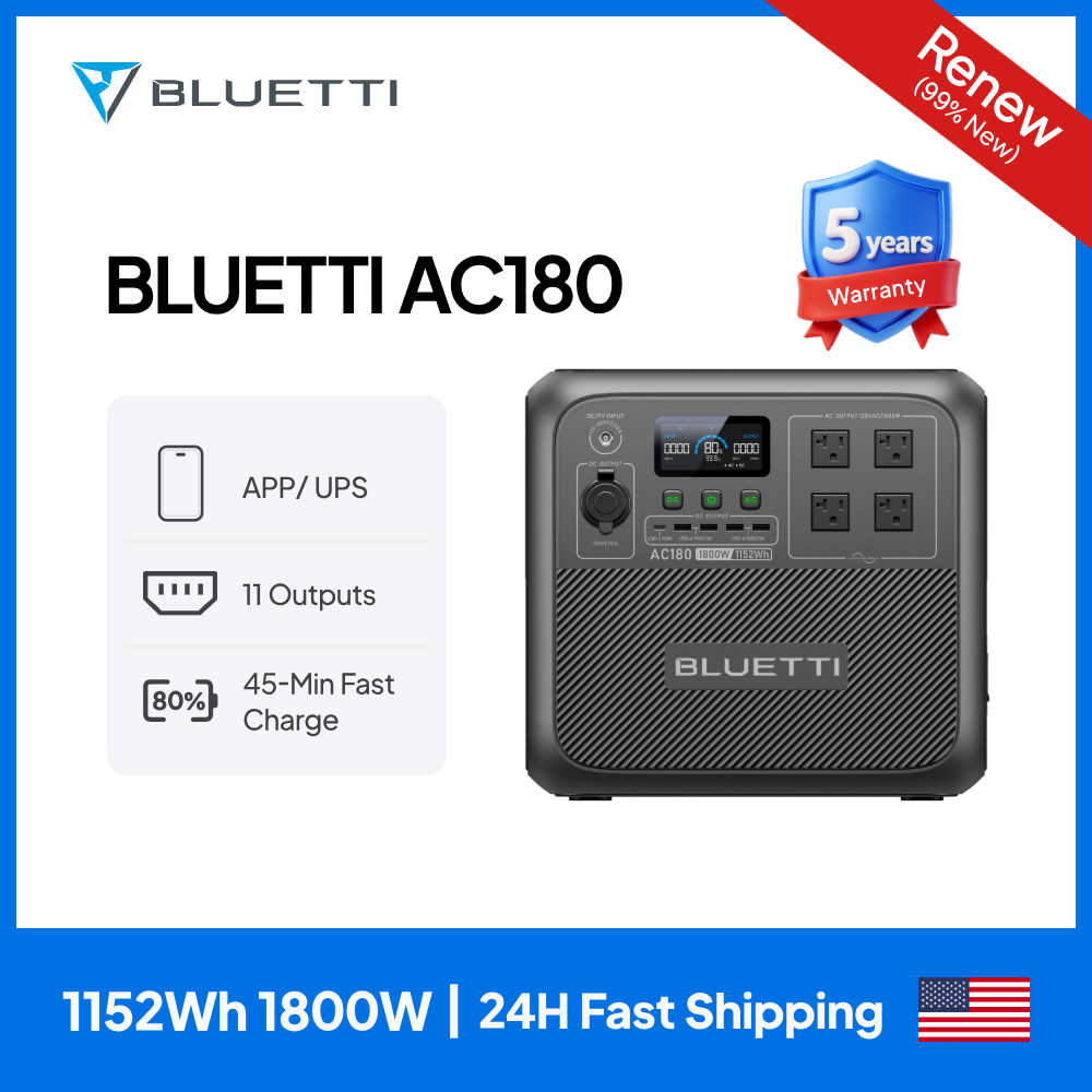 【RENEW】BLUETTI AC180 Solar Por - Outdoor Adventure Kit reseña y precio