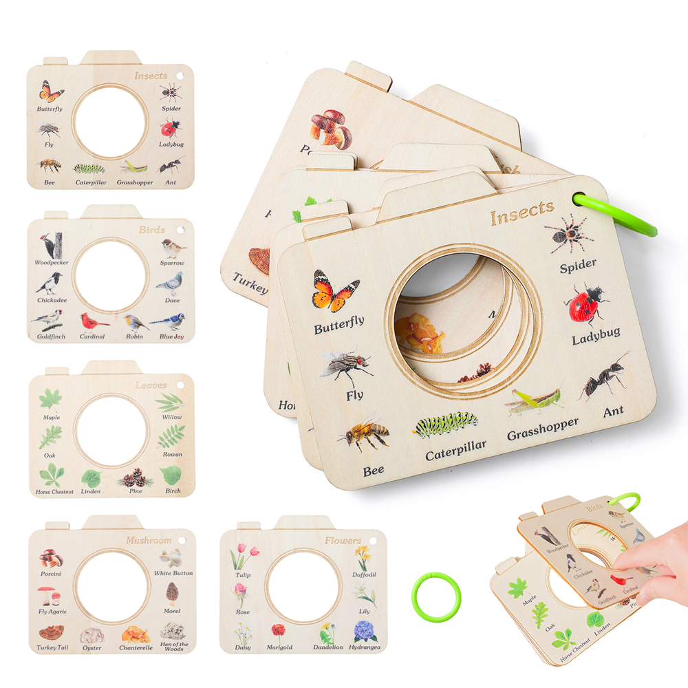 Wooden Camera Shape Nature Cog - Outdoor Adventure Kit For Kids reseña y precio