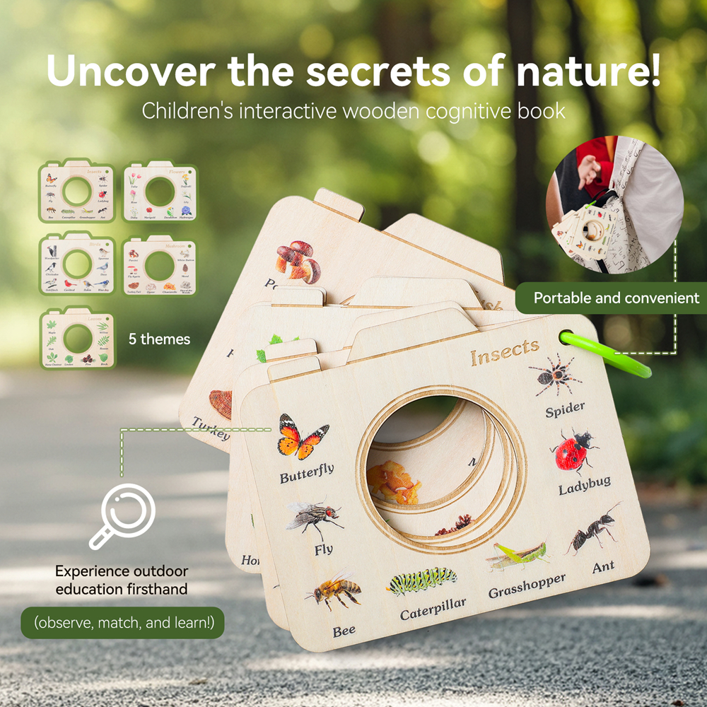 Wooden Camera Shape Nature Cog - Outdoor Adventure Kit For Kids reseña y precio