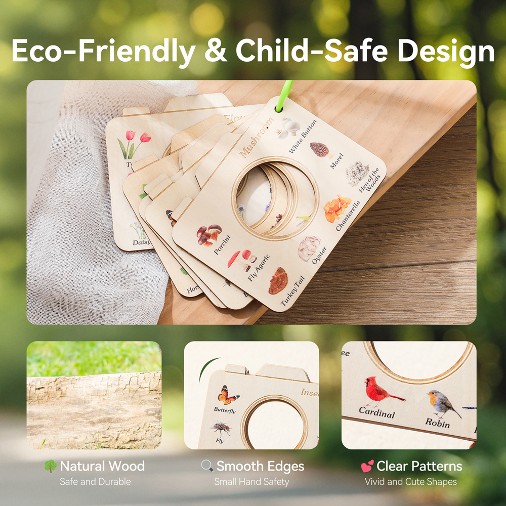 Wooden Camera Shape Nature Cog - Outdoor Adventure Kit For Kids reseña y precio